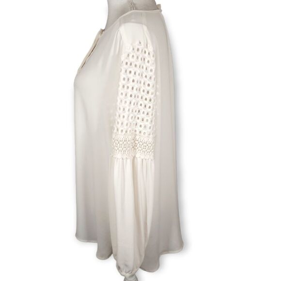 LOFT IVORY BOHO-INSPIRED BLOUSE SZ.M EUC - Picture 2 of 5